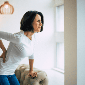 Woman with lower back pain looking for relief in Libertyville