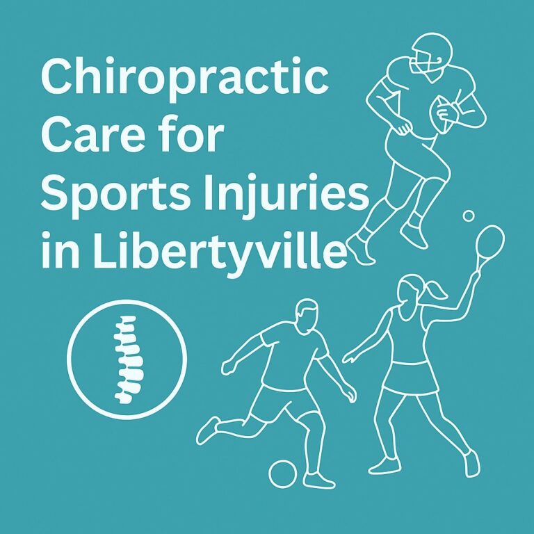 A chiropractor assisting an athlete with a lower back stretch in a modern clinic setting, symbolizing recovery and peak performance through chiropractic care in Libertyville.